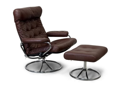 Vintage Ekornes Stressless Lounge Chair & Ottoman