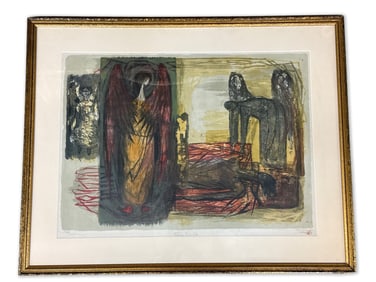 Benton Spruance Lithograph: Icarus Mourned