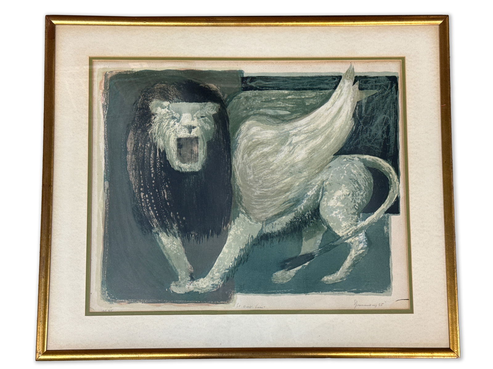 Benton Spruance Lithograph: St. Mark Lion (1 of 4)
