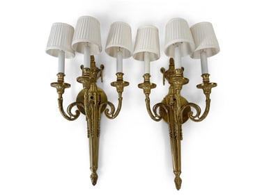 Pair of French Gilt Bronze Wall Sconces