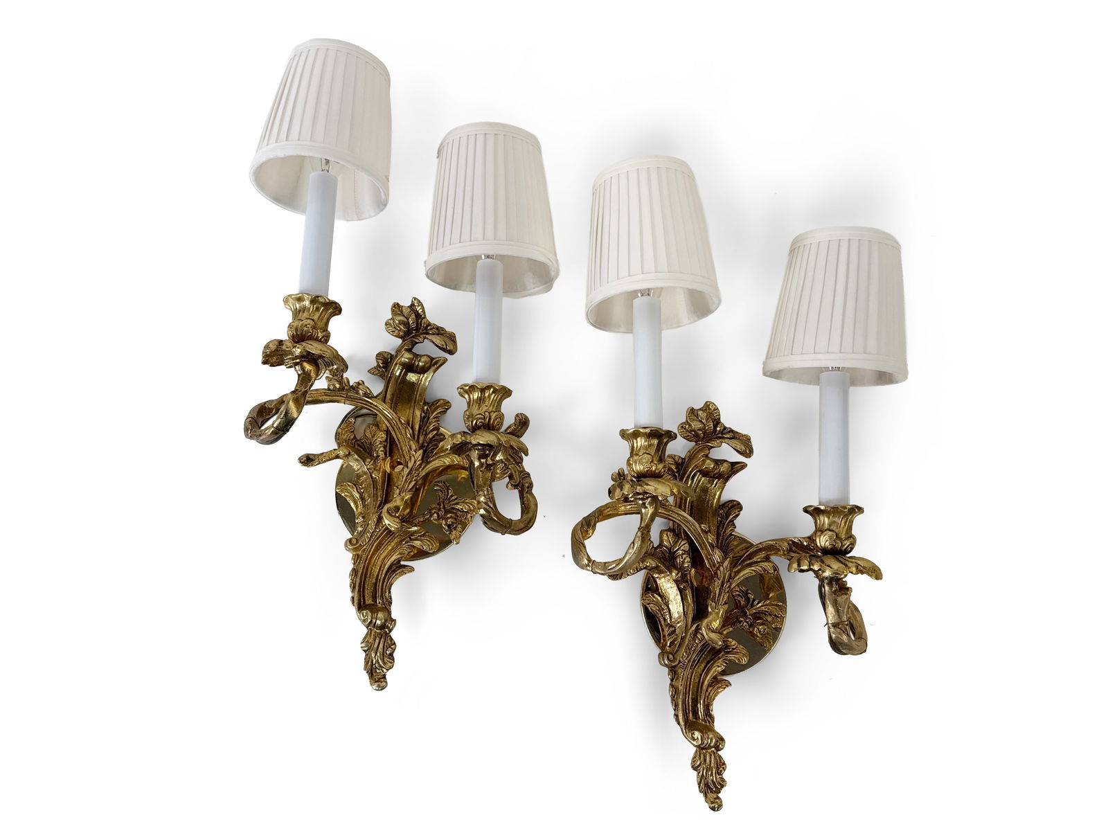 Pair of Italian Gilt Bronze Two-Light Wall Sconces (1 of 5)