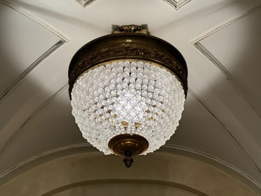 French Bronze and Beaded Crystal Chandelier