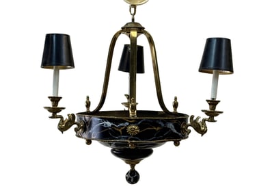 French Empire Swan Arm Chandelier