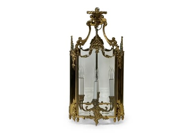 French Louis XV-style Gilt Bronze Hall Lantern