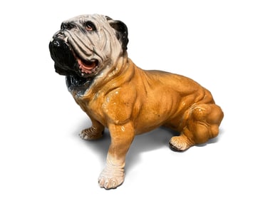 Large Italian Glazed Pottery Bulldog