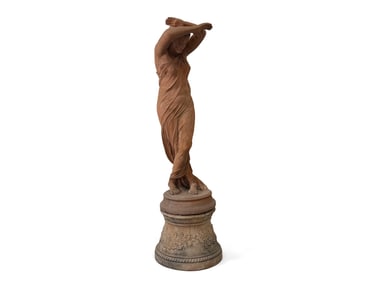 Large Italian Terracotta Garden Sculpture of a Maiden