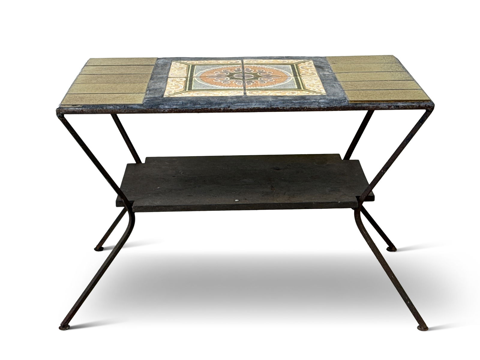 Wrought Iron Tile-Top Garden Table (1 of 4)