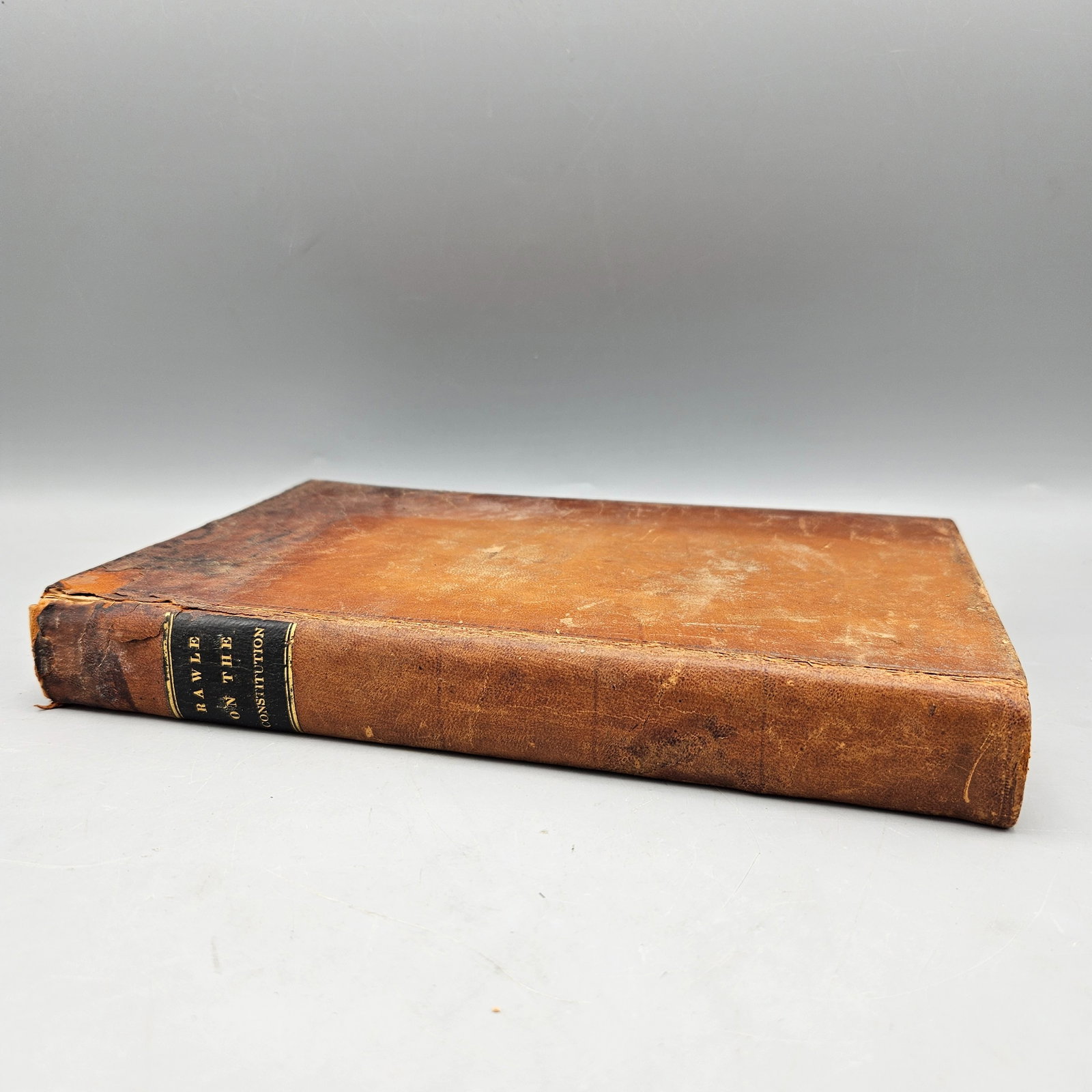 [Law] United States: Rawle, William. A View of the Constitution of the United States. Philadelphia: HC Carey & I Lea, 1825. In period calf with black spine label. Provenance: Library of the German Society of Philadelphia.
