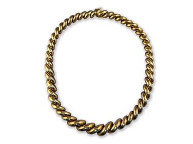 14K Italian Yellow Gold Twisted Chain Necklace