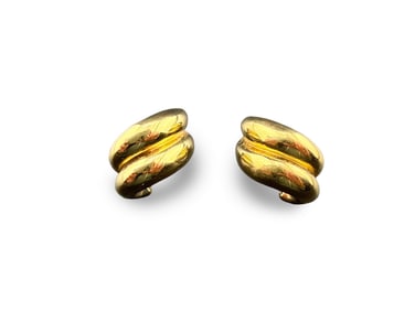 14K Yellow Gold Twist Form Earrings