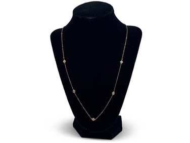 14K Yellow Gold Diamond Chain Necklace