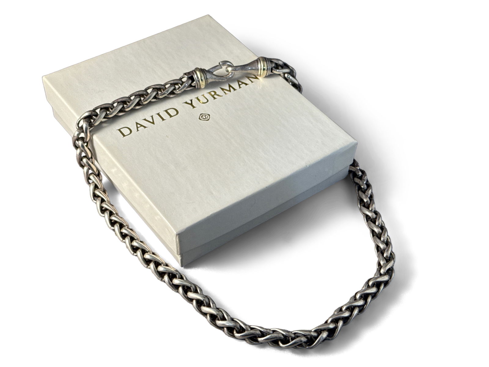 David Yurman Sterling Silver & 14k Yellow Gold Spiga Link Chain Necklace (1 of 4)