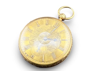 M.J. Tobias 18K Yellow Gold Pocket Watch