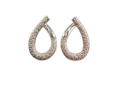 Pair of 14K Pave Diamond Earrings