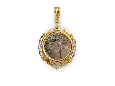 14K Platinum Eagle Coin Pendant