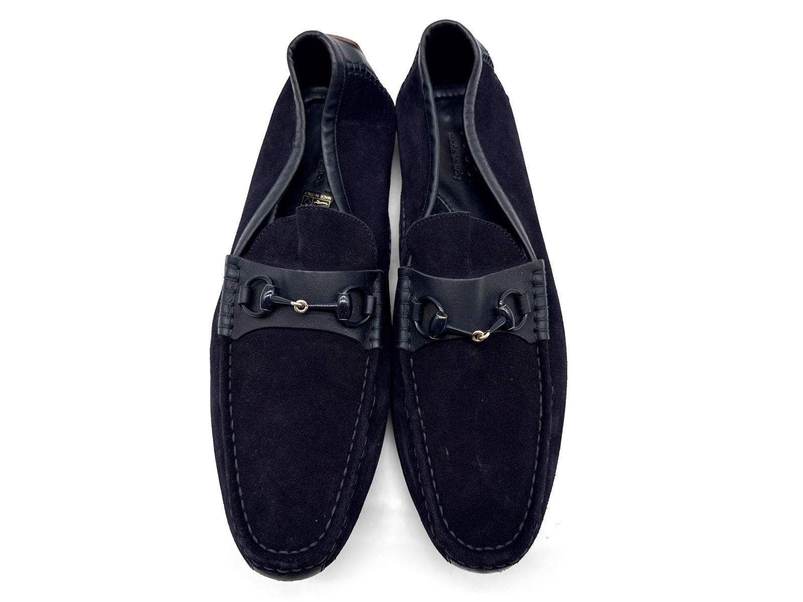 Men's Gucci Navy Suede Horsebit Loafers (1 of 6)
