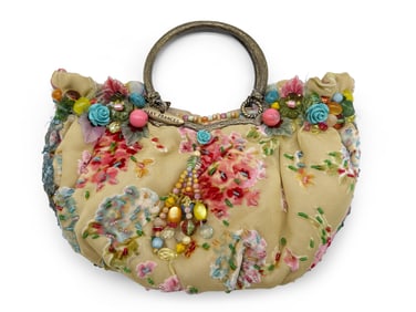 Mary Frances 824 Beaded Yellow Handbag