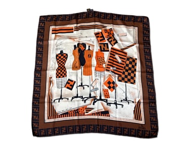 Fendi Mannequin FF Logo Silk Scarf