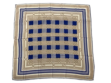 Fendi Monogram Check Silk Scarf