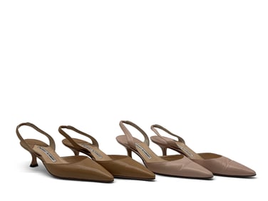 Two Pairs Manolo Blahnik Carlyn Kitten Heels