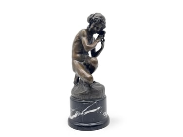 After J.B. Carpeaux. Bronze. Fisherman with Shell.