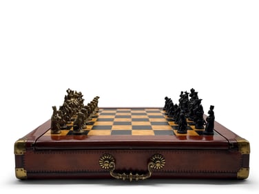 Medieval Cats and Dog Traveling Chess Sets