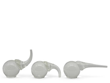 Three Paul Schultz Steuben Herd of Crystal Elephants