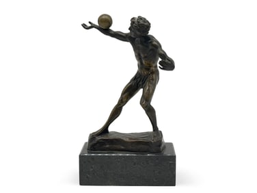E. Hamburger Bronze Athlete Sculpture