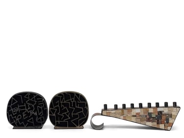 Yehiel Hadany Bookends and Eilon Menorah