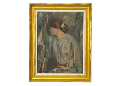 E. Tayler Signed Oil on Canvas. Lady in Kimono