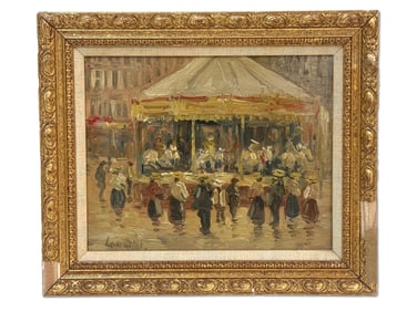 Louis Van Pol. Oil/Board. Carousel.