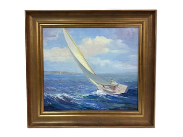Riccardo Vianello. Oil/Canvas. Sailboat.