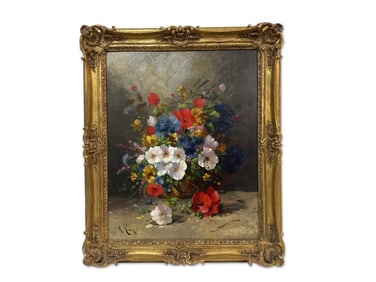 H. Cordon. Oil/Canvas. Floral Still Life.