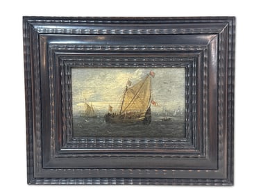 Oil on Board. Galleon Ship