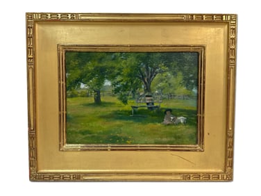Gilt Framed Oil on Canvas Impressionist Landscape