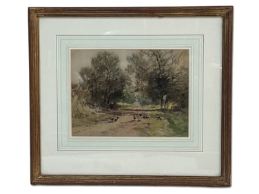 Carl Weber. Watercolor/Paper. Chickens.