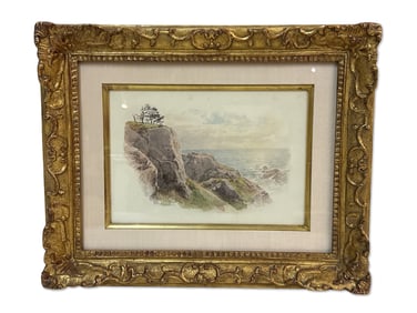 William Trost Richards. Watercolor. Rocky Shoreline.