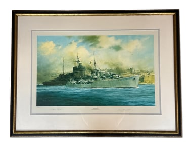 Robert Taylor. Signed Print. H.M.S. Kelly