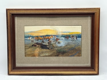 Dave Powell. Watercolor/Board. Caught in the Open.