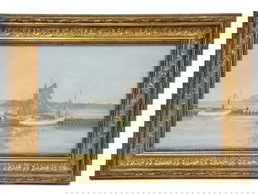 Alvin. Oil/Canvas. Harbor Scene.