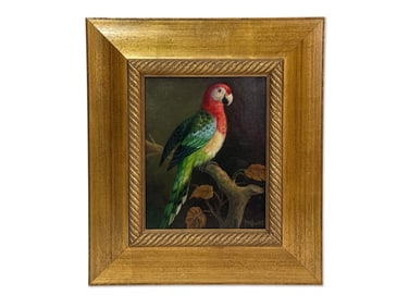 Gilt Wood Framed Oil/Canvas Parrot Painting