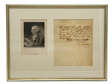 Benjamin Franklin Original Autograph Document Signed
