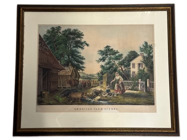 Currier & Ives Lithograph. American Farm Scenes