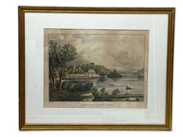 Currier & Ives Lithograph. Fairmount Water Works