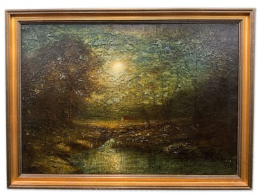 American School Oil on Canvas Landscape