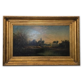 Henry Arthur Elkins Oil on Panel. Landscape