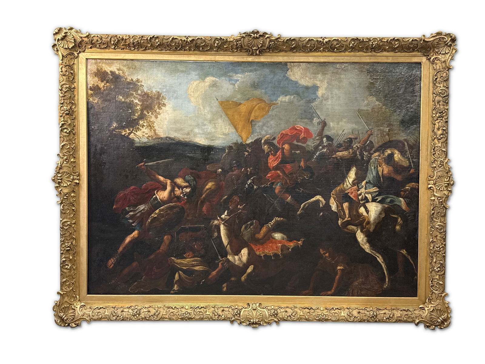 Large Format Italian School Oil on Canvas. Battle Scene (1 of 12)