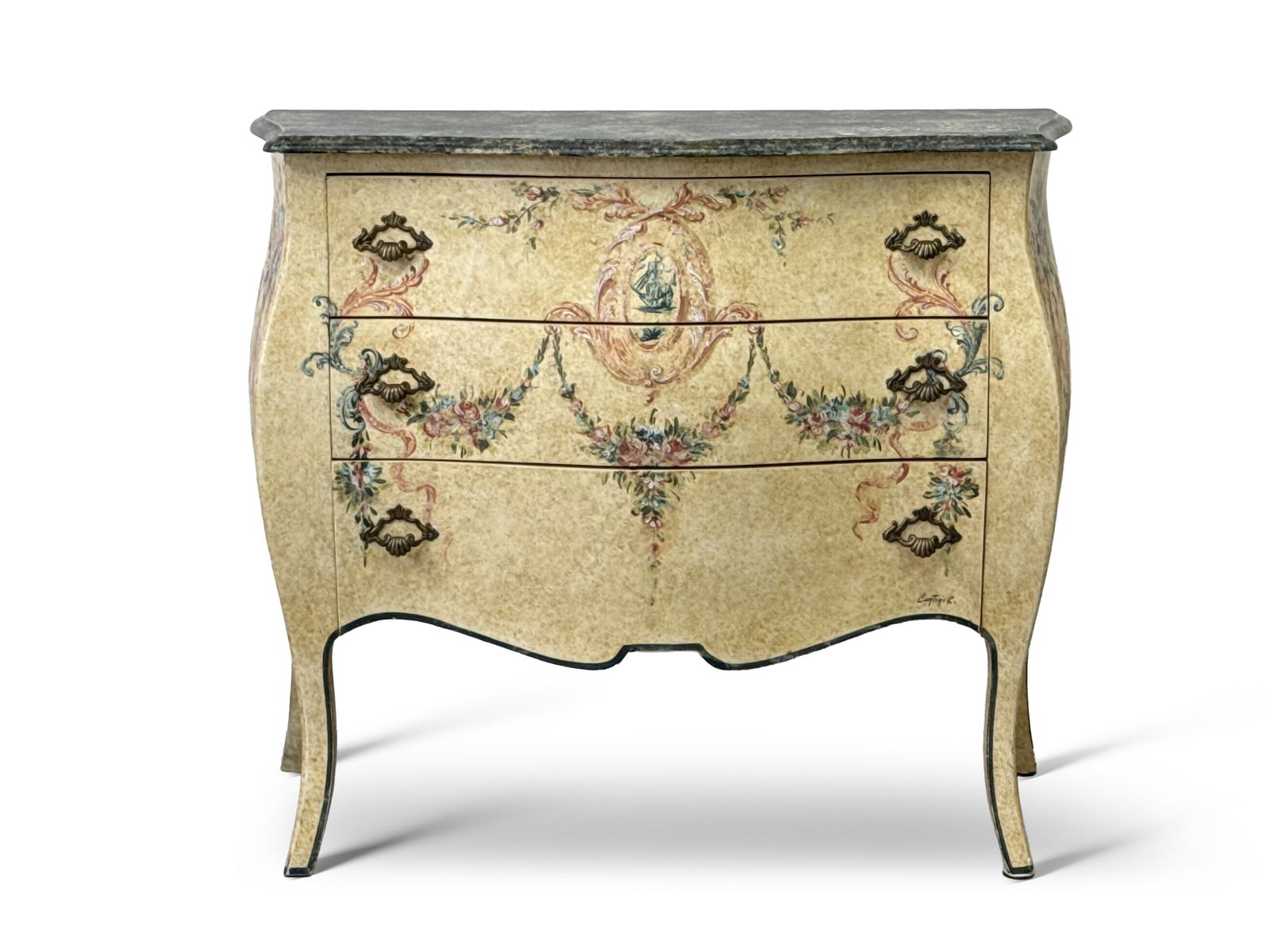 Venetian Style Paint Decorated Commode (1 of 5)