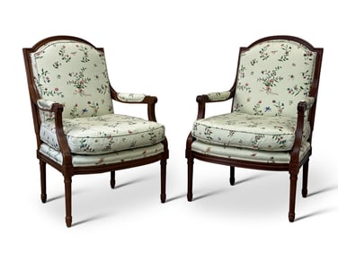 Pair of Baker Louis XVI Style Fauteuils