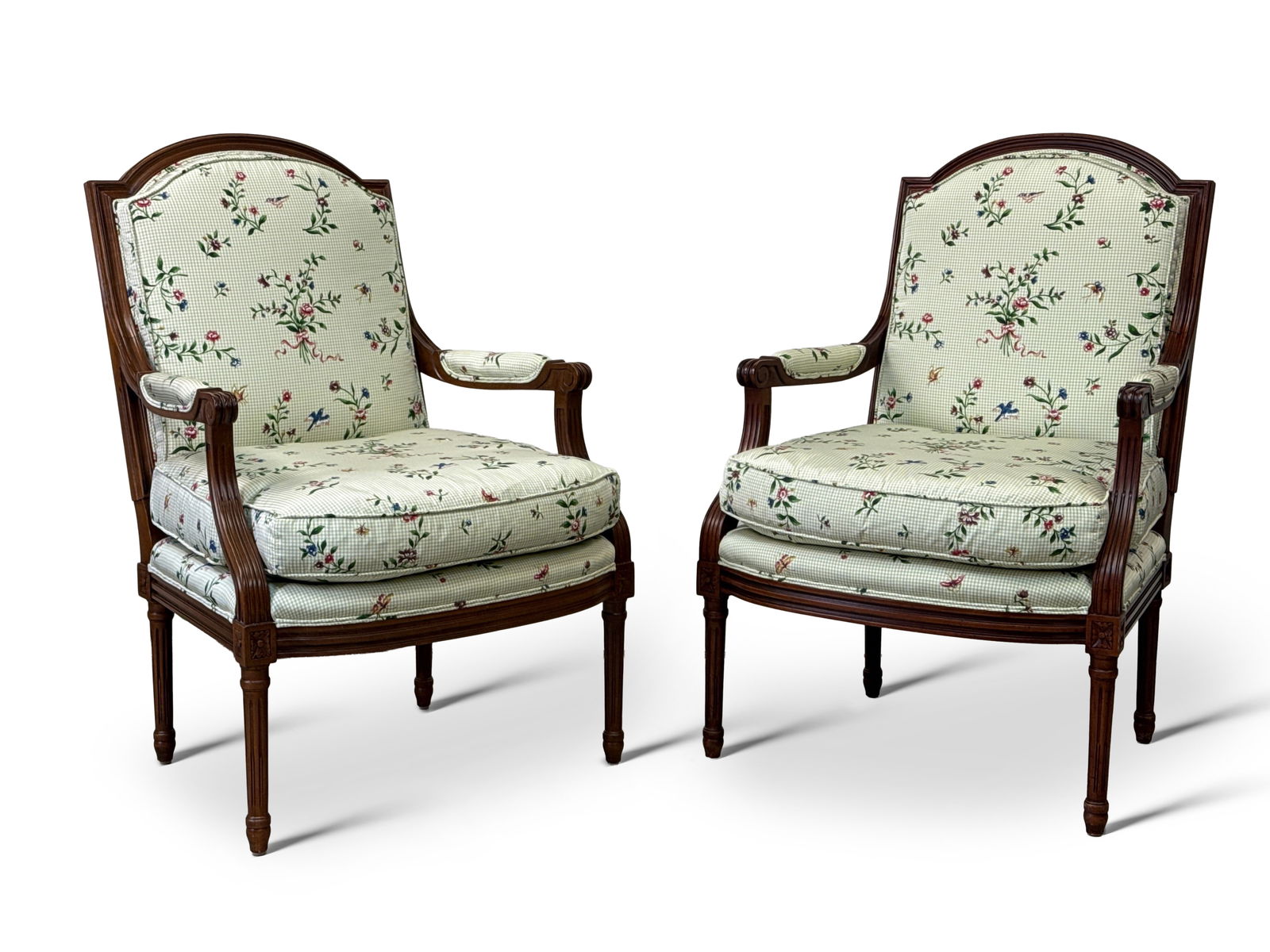 Pair of Baker Louis XVI Style Fauteuils (1 of 6)